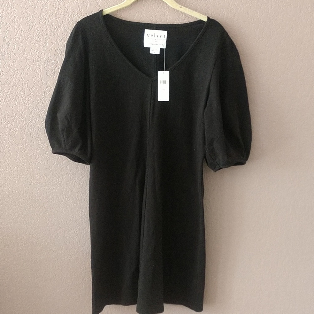 Anthropologie Black Cotton Dress